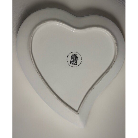 Vintage Mesa Home Heart Shaped hand crafted Large Plate, love Dish 9 1/2 x 9 1/2 - Picture 14 of 16